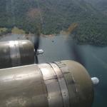 THE EAA'S B-17, 'ALUMINUM OVERCAST' PHOTOGRAPHED FROM THE COCKPIT JUMP SEAT. A REAL TREAT!